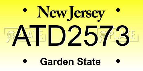 ATD2573 New Jersey License Plate