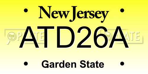 ATD26A New Jersey License Plate