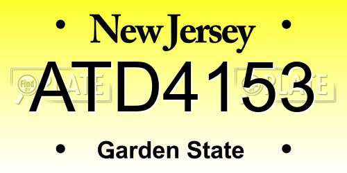 ATD4153 New Jersey License Plate