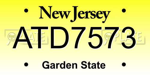 ATD7573 New Jersey License Plate