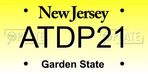 ATDP21 New Jersey License Plate