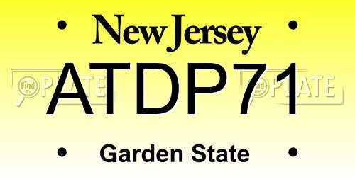 ATDP71 New Jersey License Plate