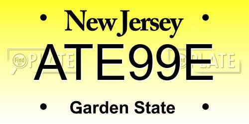 ATE99E New Jersey License Plate