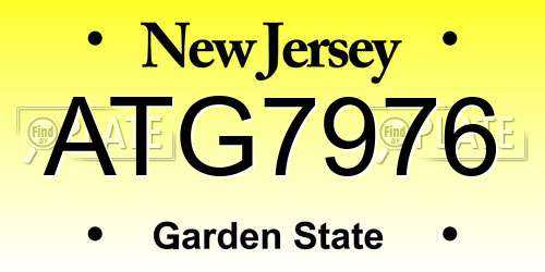 ATG7976 New Jersey License Plate