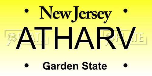 ATHARV New Jersey License Plate