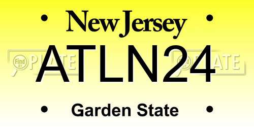 ATLN24 New Jersey License Plate