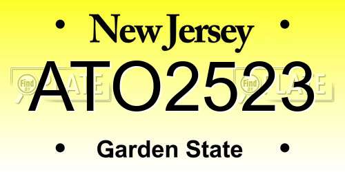 ATO2523 New Jersey License Plate