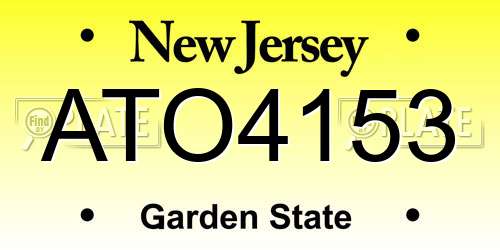 ATO4153 New Jersey License Plate