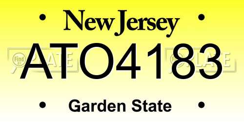 ATO4183 New Jersey License Plate