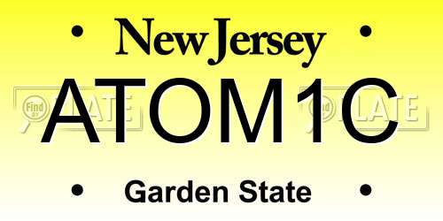 ATOM1C New Jersey License Plate