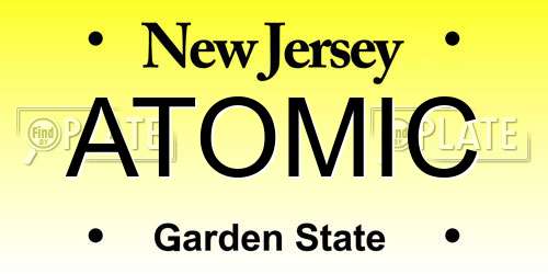 ATOMIC New Jersey License Plate