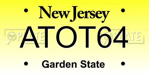 ATOT64 New Jersey License Plate