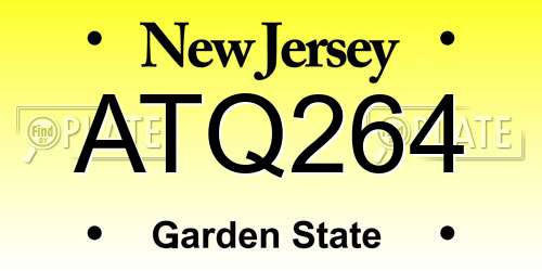 ATQ264 New Jersey License Plate