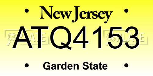 ATQ4153 New Jersey License Plate