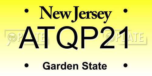 ATQP21 New Jersey License Plate