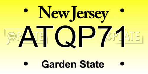 ATQP71 New Jersey License Plate