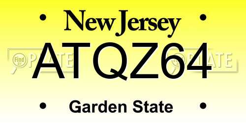 ATQZ64 New Jersey License Plate