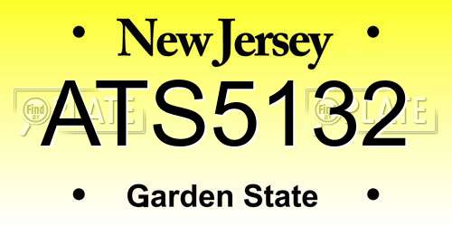 ATS5132 New Jersey License Plate