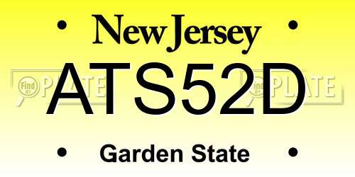 ATS52D New Jersey License Plate