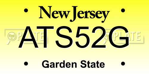 ATS52G New Jersey License Plate