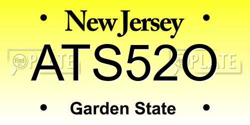 ATS52O New Jersey License Plate