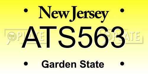 ATS563 New Jersey License Plate