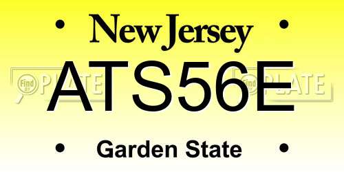 ATS56E New Jersey License Plate