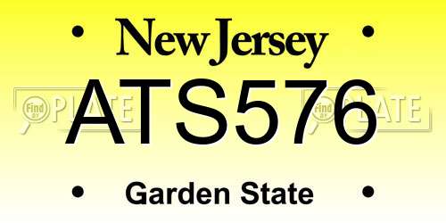 ATS576 New Jersey License Plate