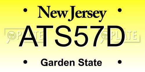 ATS57D New Jersey License Plate