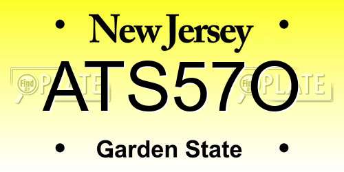 ATS57O New Jersey License Plate