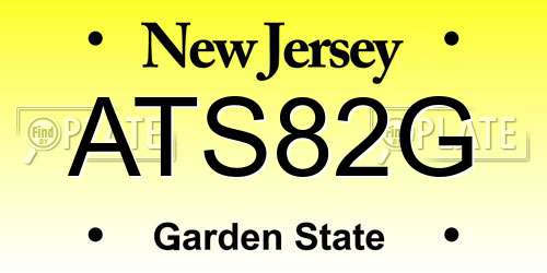ATS82G New Jersey License Plate