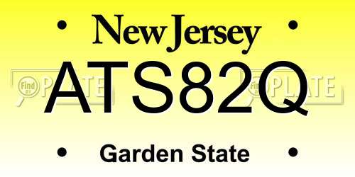 ATS82Q New Jersey License Plate