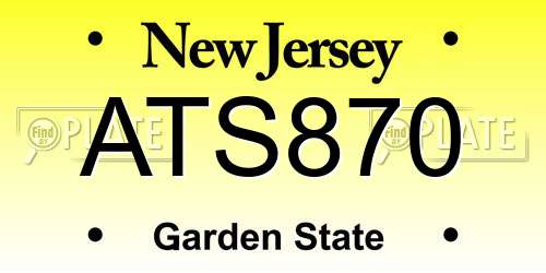 ATS870 New Jersey License Plate