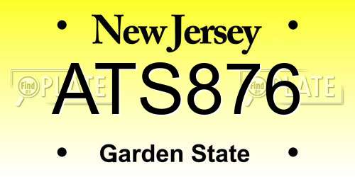 ATS876 New Jersey License Plate