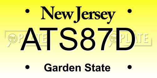 ATS87D New Jersey License Plate