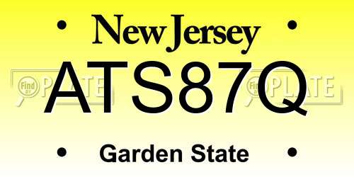ATS87Q New Jersey License Plate