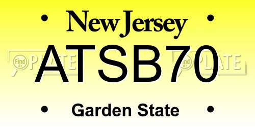 ATSB70 New Jersey License Plate