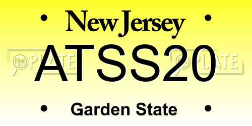 ATSS20 New Jersey License Plate