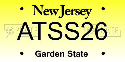ATSS26 New Jersey License Plate