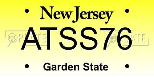 ATSS76 New Jersey License Plate