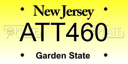 ATT460 New Jersey License Plate