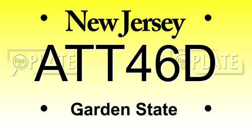 ATT46D New Jersey License Plate