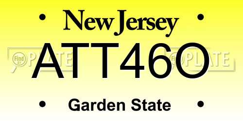 ATT46O New Jersey License Plate