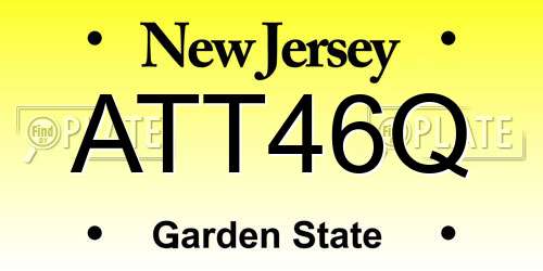 ATT46Q New Jersey License Plate