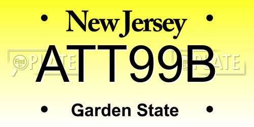 ATT99B New Jersey License Plate