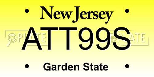 ATT99S New Jersey License Plate
