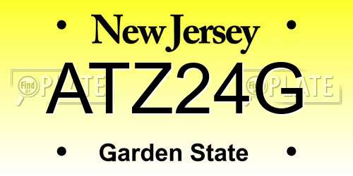 ATZ24G New Jersey License Plate