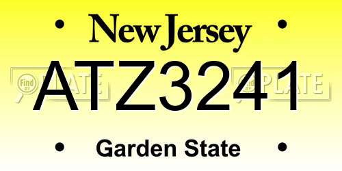 ATZ3241 New Jersey License Plate