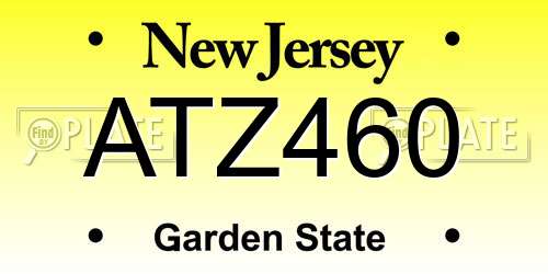 ATZ460 New Jersey License Plate