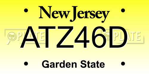 ATZ46D New Jersey License Plate
